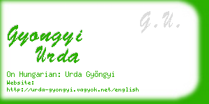 gyongyi urda business card